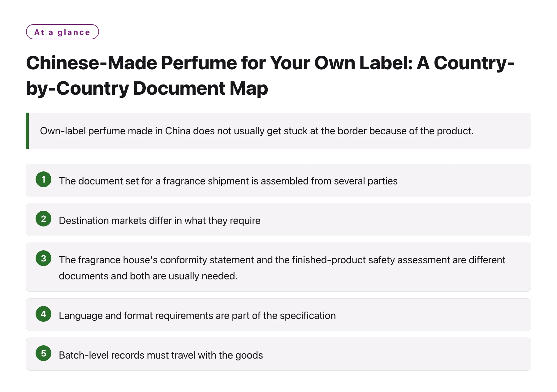 Chinese-Made Perfume for Your Own Label: A Country-by-Country Document Map——全文要点速览