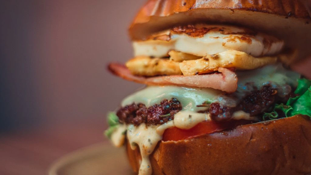 The Galaxy Burger, double cheddar on toasted brioche